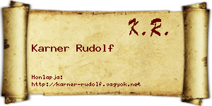 Karner Rudolf névjegykártya